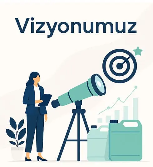 Company vision and mission statement graphic with core values and goals