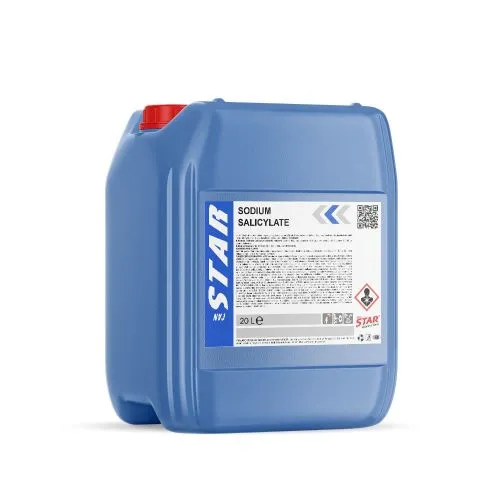 Sodium salicylate in powder and liquid forms in labeled containers