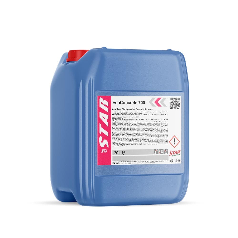 Biodegradable concrete remover applied to dried cement on metal surface