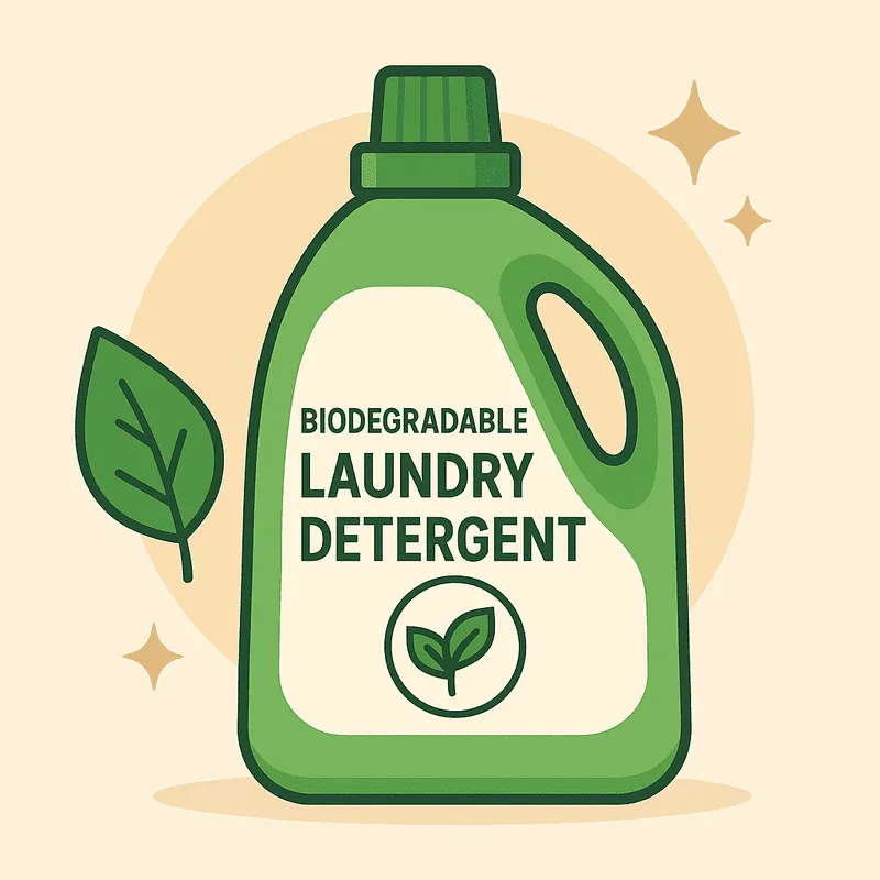Biodegradable laundry detergent bottles with eco-friendly packaging