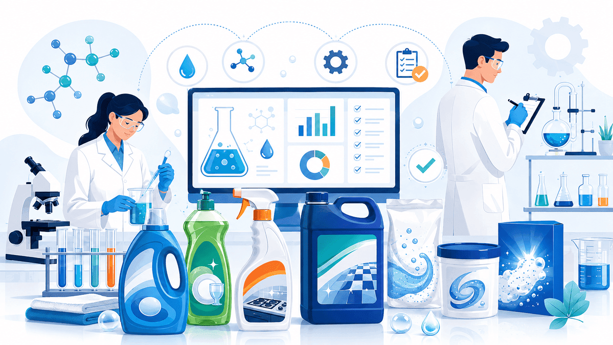 Detergent formulation development and R&D laboratory for custom cleaning products