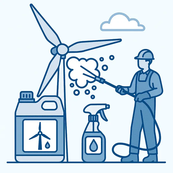 Rüzgar türbini kanadı temizliği uygulaması