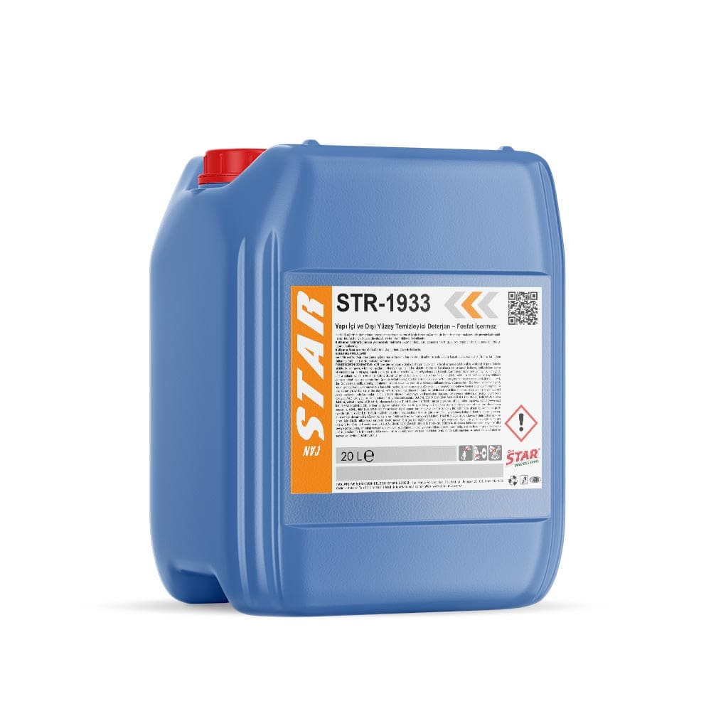 STR-1933 | Yapı İçi ve Dışı Yüzey Temizleyici – Fosfat İçermeyen Konsantre Deterjan