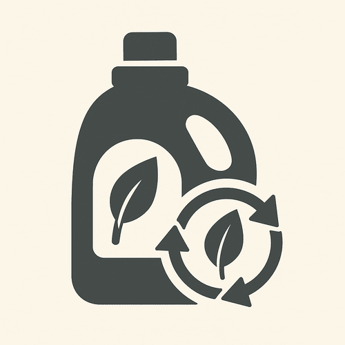 ahşap masa üzerinde doğa dostu ambalajda biyobozunur deterjan