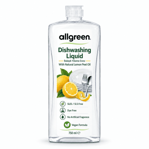ALLGREEN doğal limon yağlı elde bulaşık deterjanı şişesi