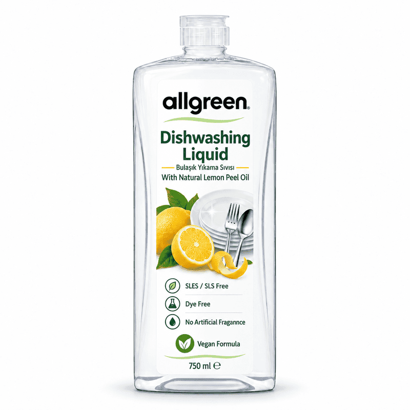 ALLGREEN Bulaşık Deterjanı – Vegan Doğal Limon Yağlı
