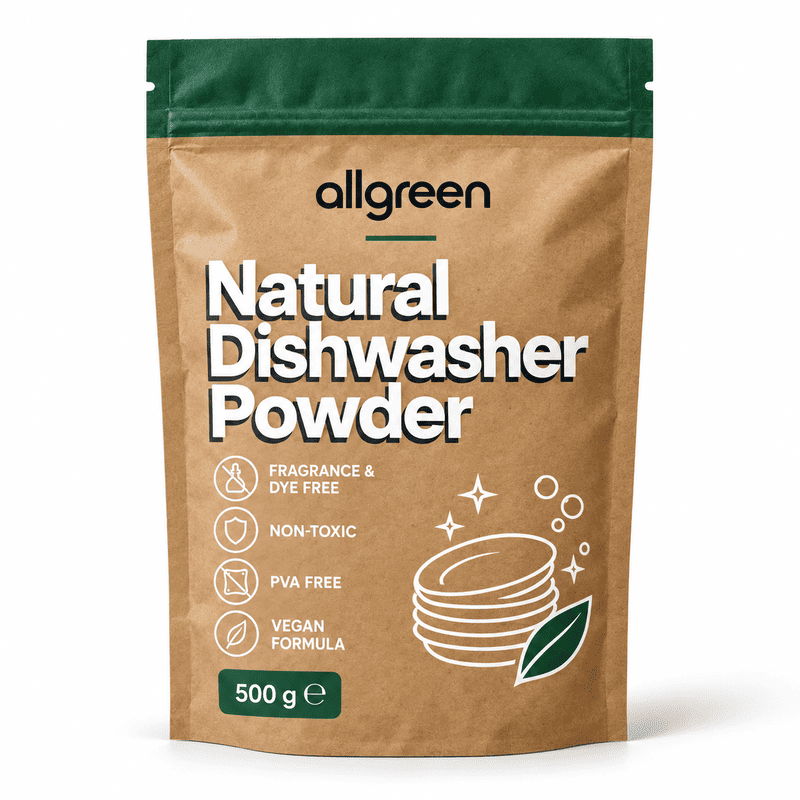 ALLGREEN Doğal Bulaşık Makine Toz Deterjanı - Vegan - Esansız Boyasız