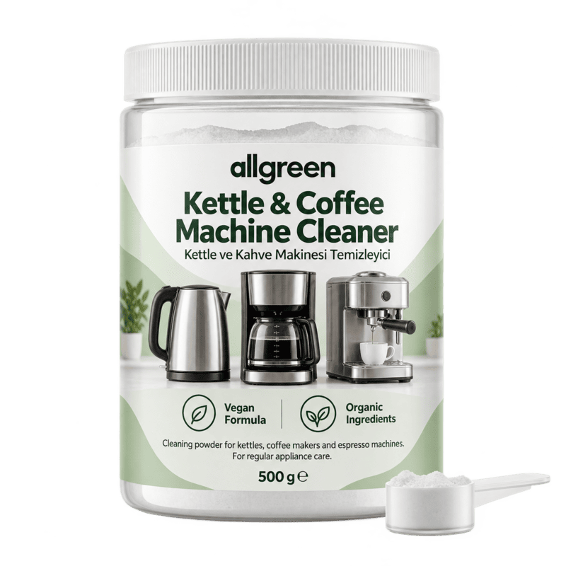 ALLGREEN Kahve Makinesi ve Kettle Temizleyici – Vegan Toz Kireç Çözücü