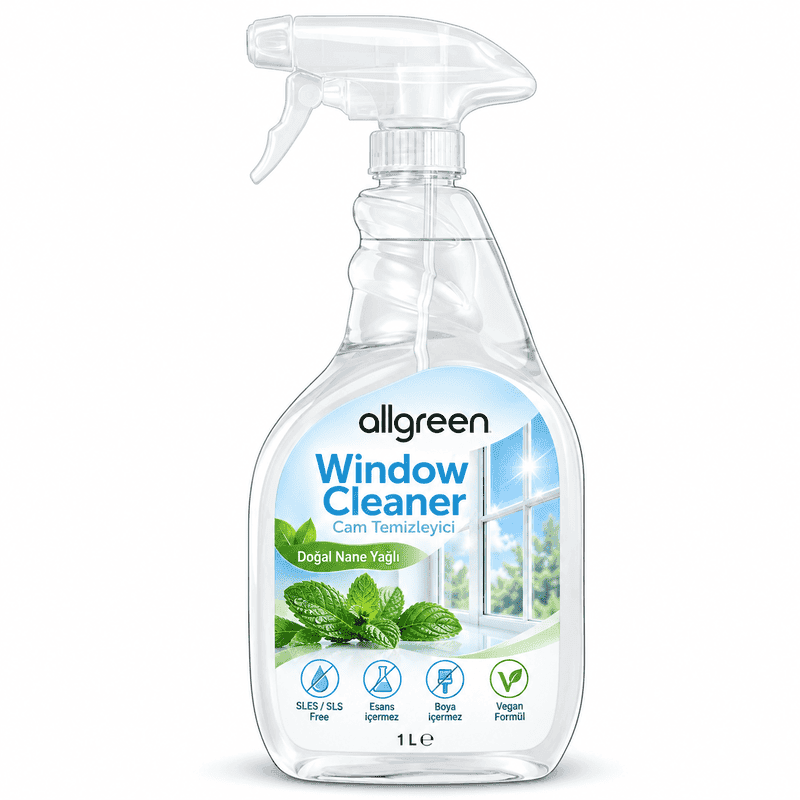 ALLGREEN Cam Temizleyici – Doğal Nane Yağlı Vegan Formül