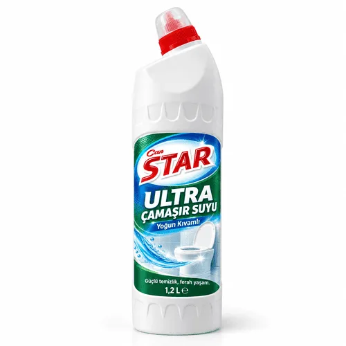 Ultra çamaşır suyu şişesi ve ön etiket tasarımı